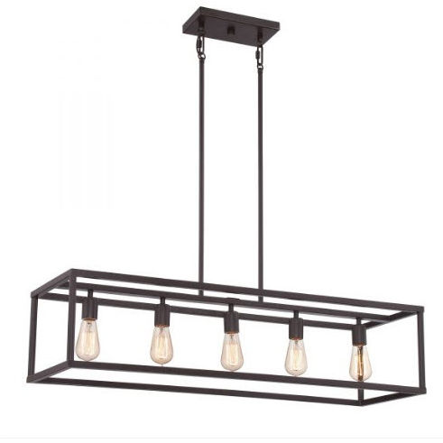 Современная люстра - NEW HARBOR - Elstead Lighting Ltd - из металла / из льна / 5 лампочек