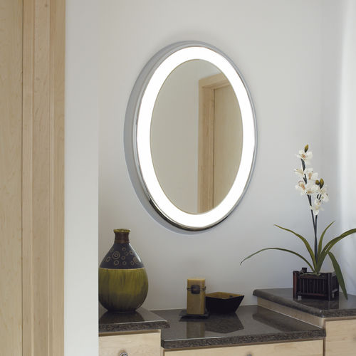 Настенное зеркало для ванной комнаты - TIGRIS MIRROR OVAL - TECH LIGHTING - современное / овальное / световое (светодиод)