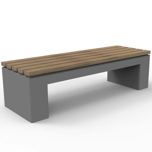 Современная общественная скамейка - Urbano Cubo 5008491 - ERLAU - из ироко / из бамбука / из бетона