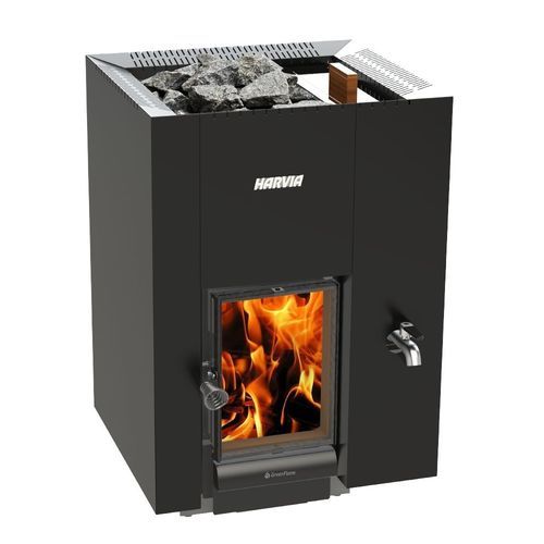 Печь для сауны на дровах - Linear 22 GreenFlame - HARVIA - 10 кВ...20 кВ / напольная / из стали