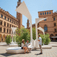 современная общественная скамейка / из матового алюминия / модульная / Теневая конструкция