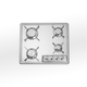 газовая варочная панель / 4 конфорки / встраиваемая / с поворотными регуляторами
