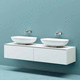 двойная тумба под умывальник / подвесная / из Corian® / из фанерованной древесины