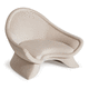 современное низкое кресло / из ткани / из цельной древесины / серое