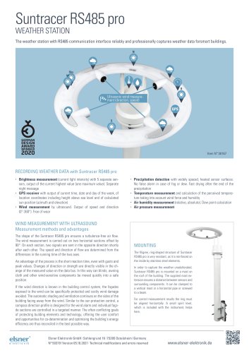 Weather Station Suntracer RS485 pro