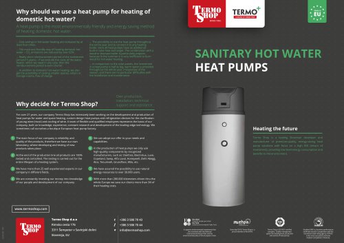 SANITARY HOT WATER HEAT PUMPS