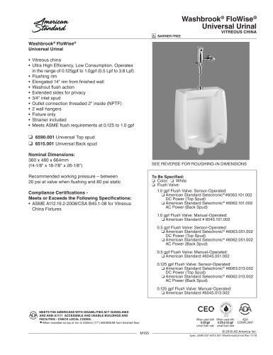 Washbrook® FloWise® Universal Urinal