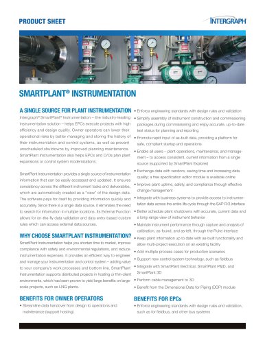 SmartPlant Instrumentation Product Sheet