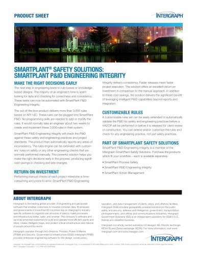 SmartPlant P&ID Engineering Integrity Product Sheet