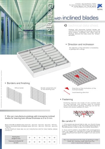 Gratings with inclined blades