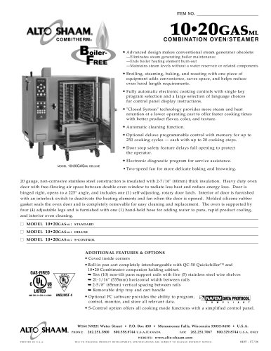 Commercial gas combi-oven