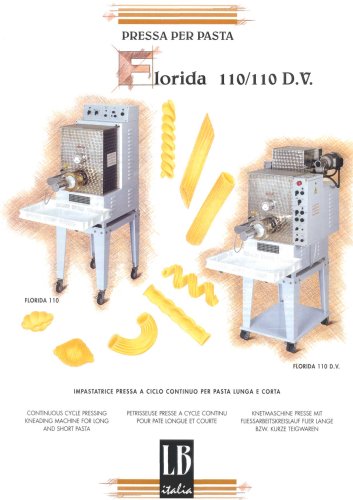 Continuous cycle pressing kneading machine for long and short pasta- Florida 110/ 110 D.V.