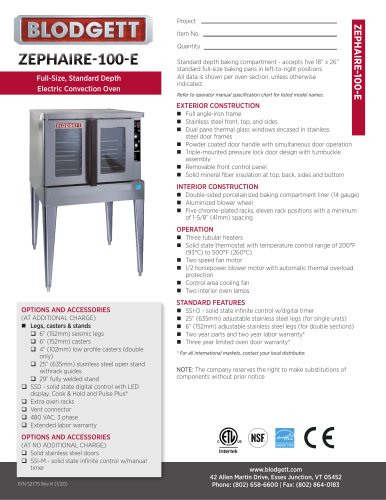 Zephaire-100-E-product sheet