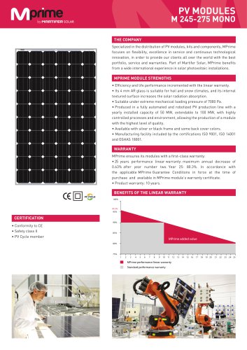 PV MODULES M 245-275 MONO