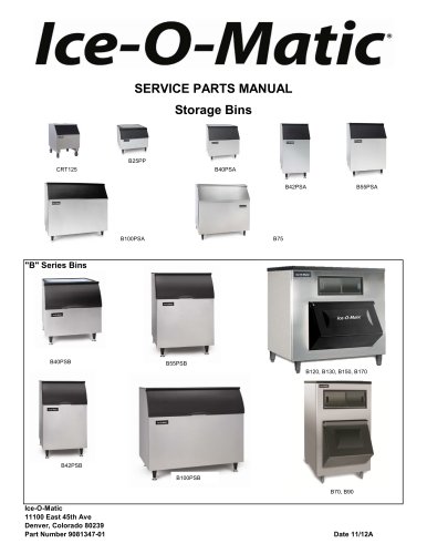 B100 Storage Bin - Parts Manual