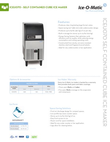 ICEU070-Self-Contained Cube Ice Machine