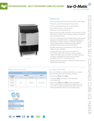 ICEU220-Self-Contained Cube Ice Machine