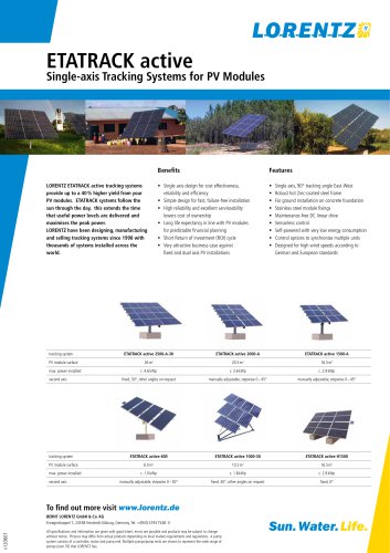 Solar Tracking Systems ETATRACK active