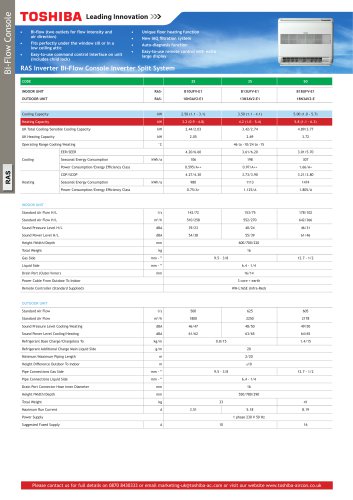 RAS Inverter Bi-Flow Console Inverter Split System