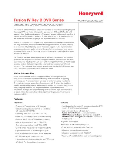 Fusion IV Rev B DVR Series Data Sheet