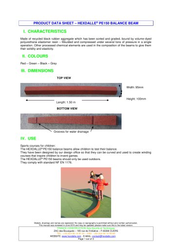 HEXDALLE® PE150 BALANCE BEAM