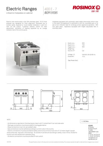 Electric Ranges 400 E - 7 RX39159211