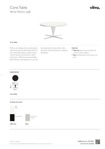 Cone Table Factsheet