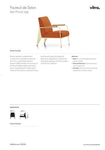 Fauteuil de Salon Factsheet