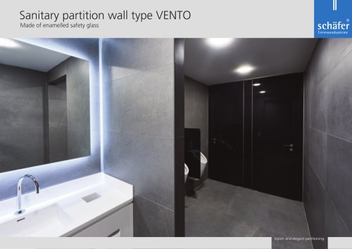 WC partition: glass VENTO