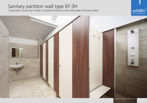 WC partition: Suspended construction EF-3H