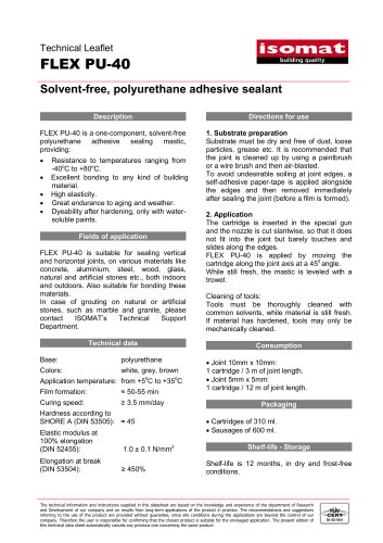 Technical Datasheet FLEX PU-40