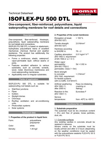 Technical Datasheet ISOFLEX-PU 500 DTL