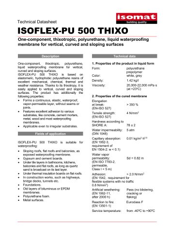 Technical Datasheet ISOFLEX-PU 500 THIXO