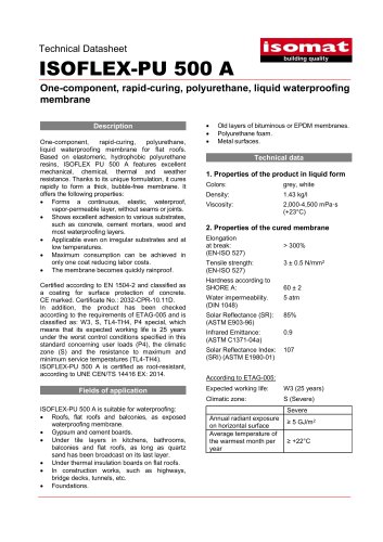 Technical Datasheet ISOFLEX-PU 500A