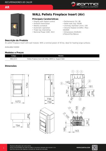 WALL Pellets Fireplace Insert (Air)