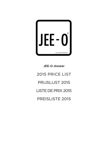 JEE-O shower: 2015 PRICE LIST