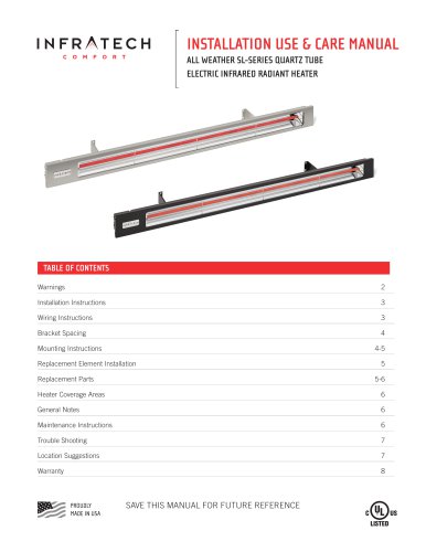 SL-SERIES COMFORT HEAT APPLICATION/INSTALLATION GUIDE