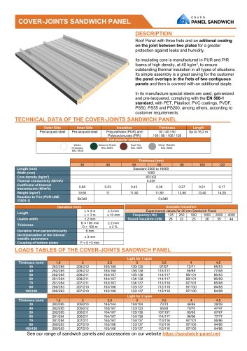 COVER-JOINTS SANDWICH PANEL