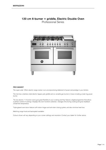 120 cm 6-burner + griddle, Electric Double Oven