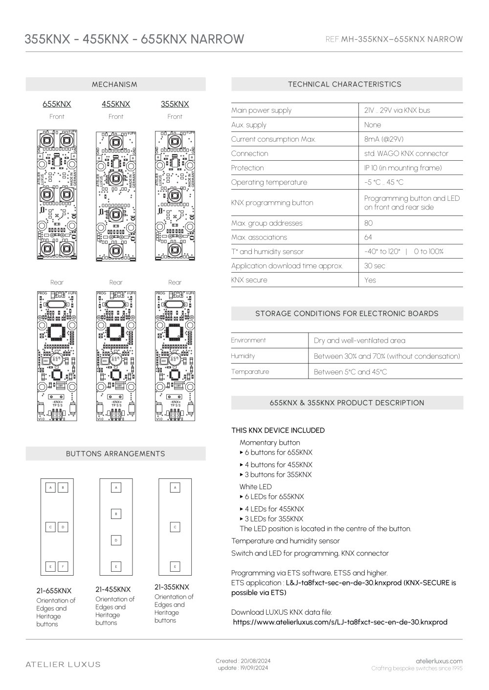 355KNX - 455KNX - 655KNX NARROW - Atelier Luxus