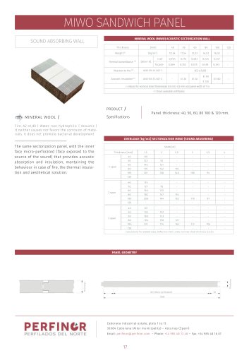 SOUND ABSORBING WALL MIWO SANDWICH PANEL