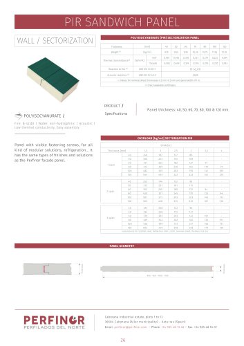 WALL-SECTORIZATION PIR SANDWICH PANEL