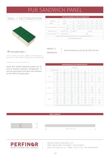 WALL-SECTORIZATION PUR SANDWICH PANEL