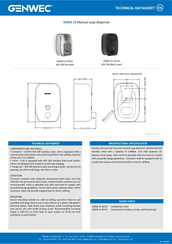 GW04 21 Manual soap dispenser