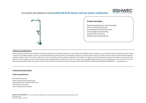 GW12 05 04 05 Shower and eye washer combination