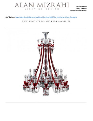 JR2037 ZENITH CLEAR AND RED CHANDELIER