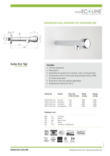Washbasin wall-mounted tap Standard Line 125