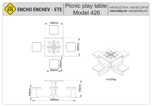 Picnic play table Model 426