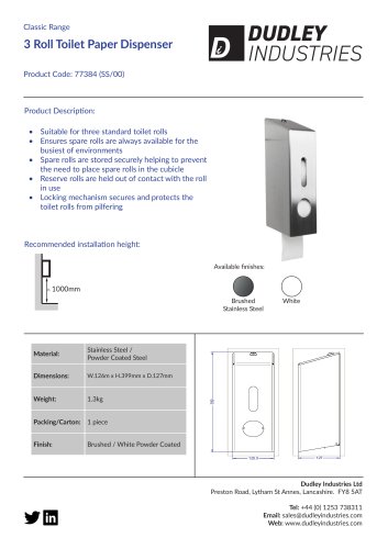 3 Roll Toilet Paper Dispenser