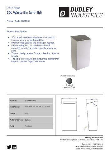 50L Waste Bin (with lid)